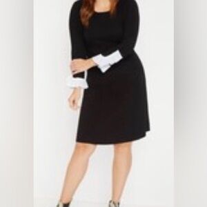 Eloquii A-line Dress with Ruffle Sleeve Detail